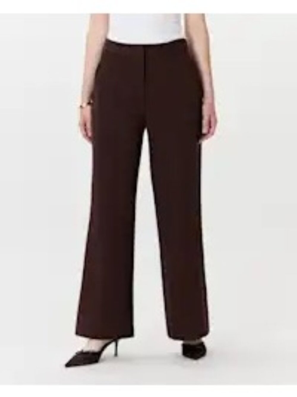Quince Women's Ultra Stretch Ponte Trouser Brown Size Small NWOT